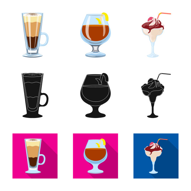 孤立对象白酒和餐厅标识设置图片下载