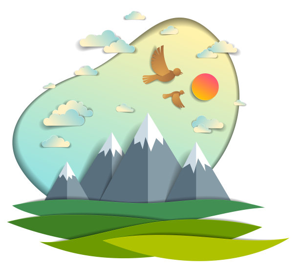 高山山峰连绵，风景秀丽图片下载