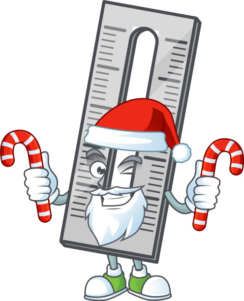 圣诞老人与糖果图标统治者孤立在白色图片下载