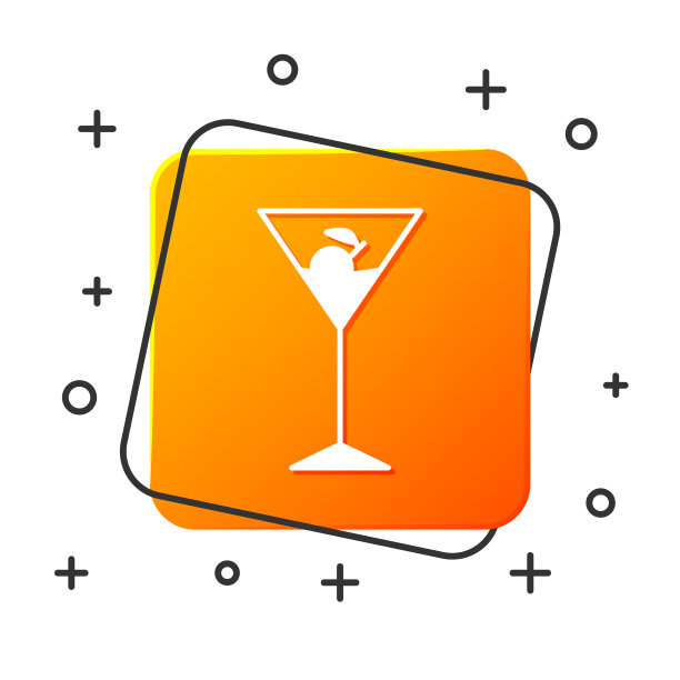 白色马提尼玻璃图标孤立在白色图片下载