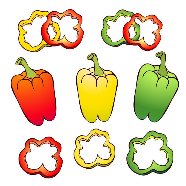 甜椒或红辣椒片与孤立图片下载