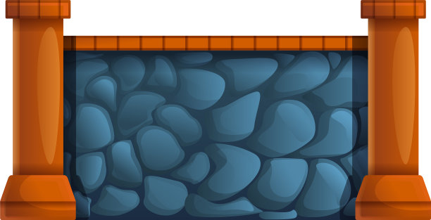 大石雕围栏卡通风格图标图片下载
