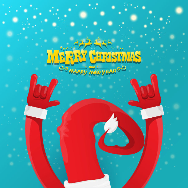 卡通摇滚圣诞老人的性格图片下载