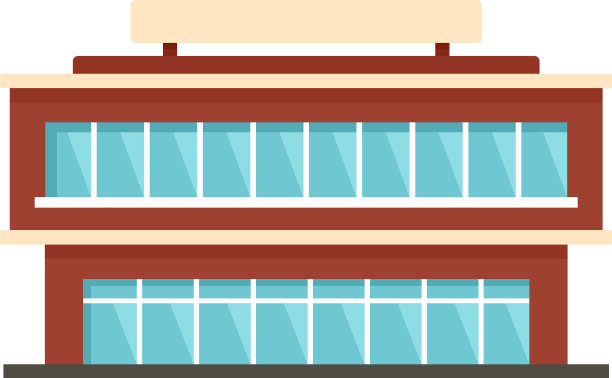城市购物中心图标平坦风格图片下载