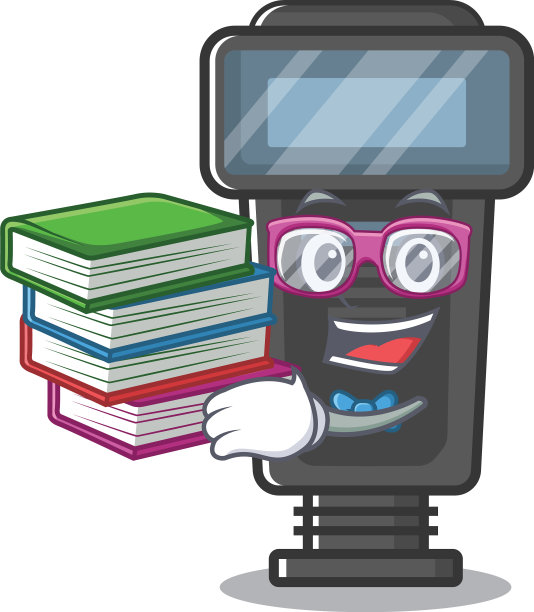 学生拿着书用相机用闪光灯图片下载