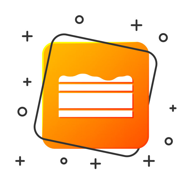 白色布朗尼巧克力蛋糕图标隔离上图片下载