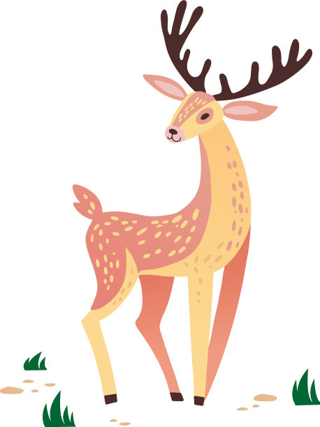 鹿手画野生动物图片下载