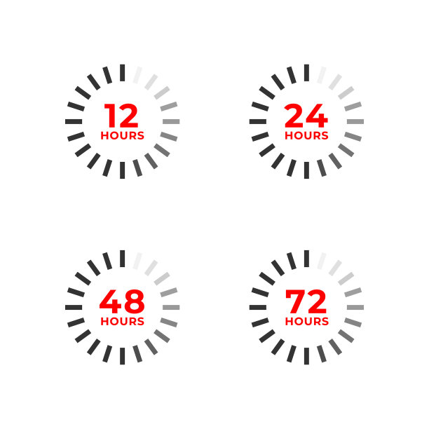 12、24、48、72小时彩色图标合集图片下载