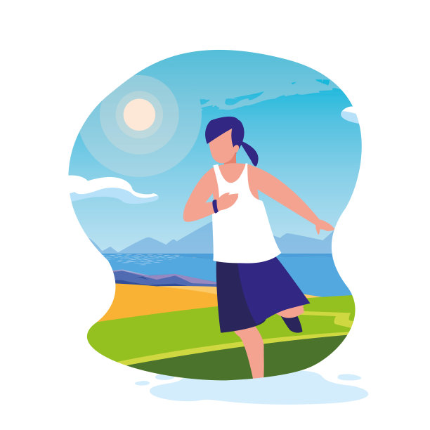 妇女户外运动背景图片下载