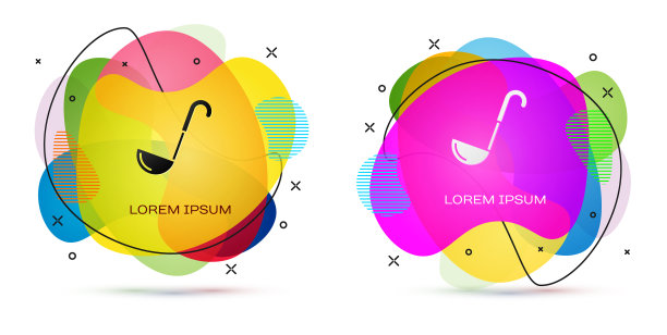 颜色厨房勺图标孤立在白色图片下载