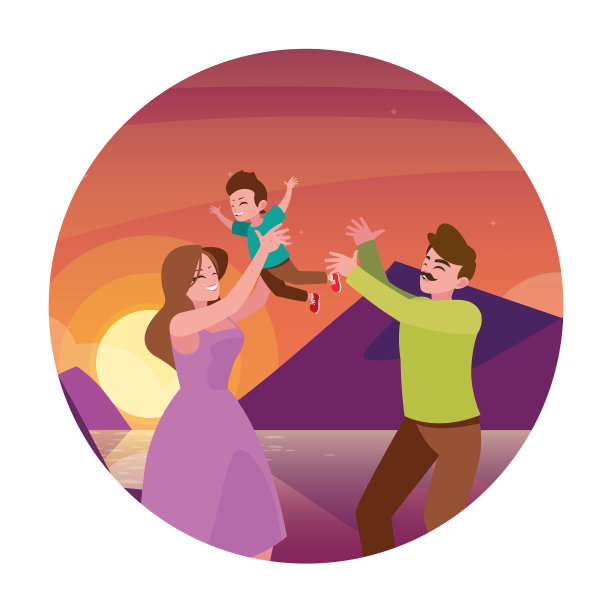 一对父母和一个儿子，有背景图片下载