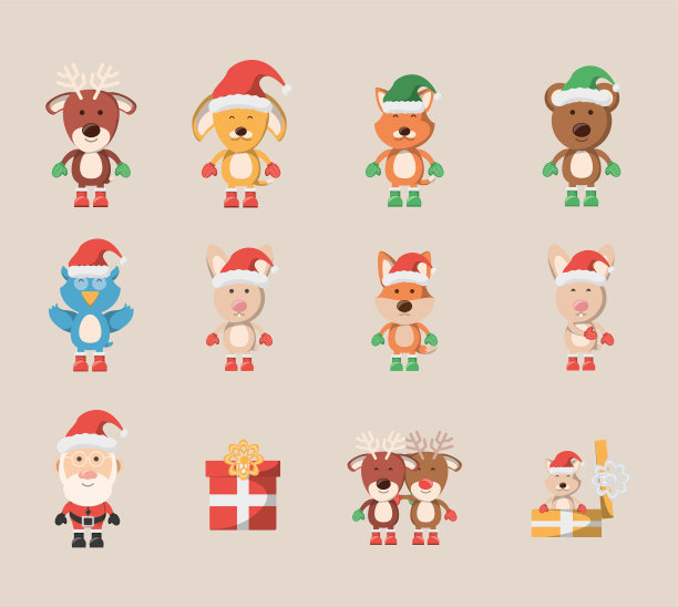 捆绑圣诞与图标集图片下载