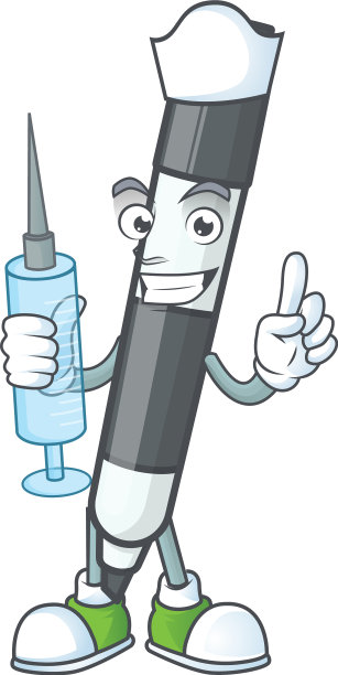 护士用黑色白板笔划线图片下载