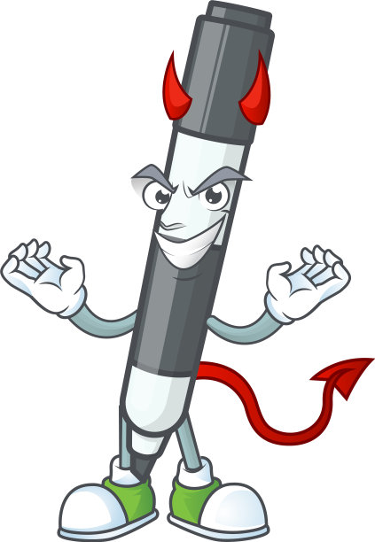 魔鬼黑白板标记在卡通图片下载