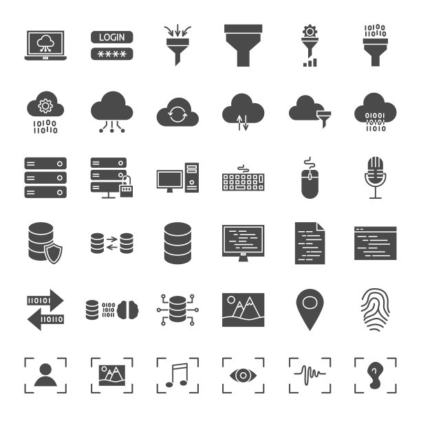 数据科学坚实的web图标图片下载