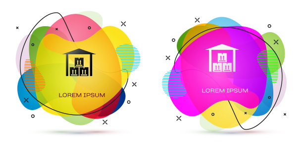 颜色仓库图标孤立在白色背景图片下载