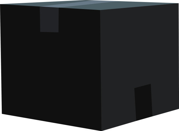 白色背景上带盖的黑盒子图片下载