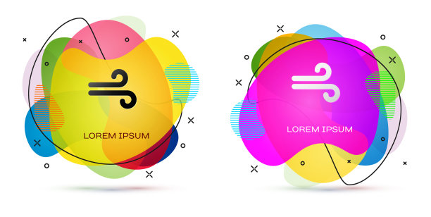 颜色风图标孤立在白色背景图片下载