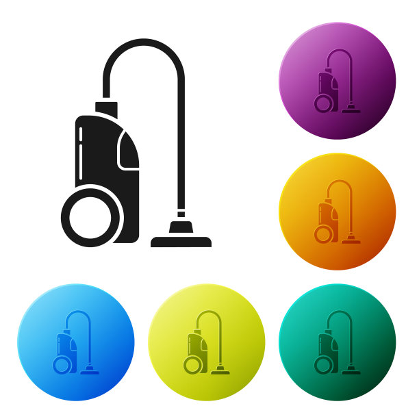 黑色吸尘器图标孤立在白色上图片下载