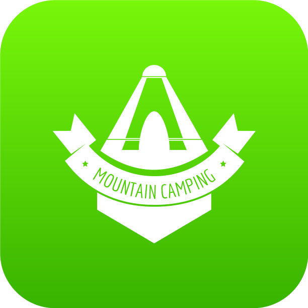 山地露营图标绿色图片下载