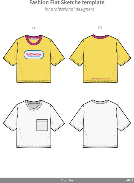 露脐装t恤时尚平技术图纸图片下载