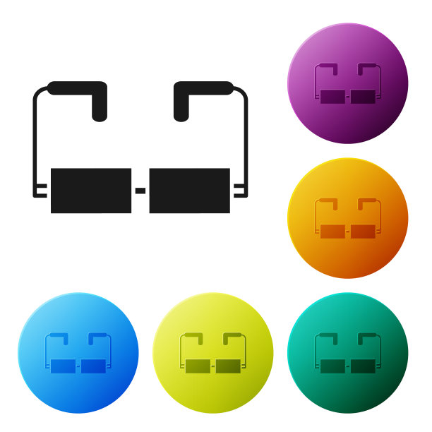 黑色眼镜图标孤立在白色背景图片下载