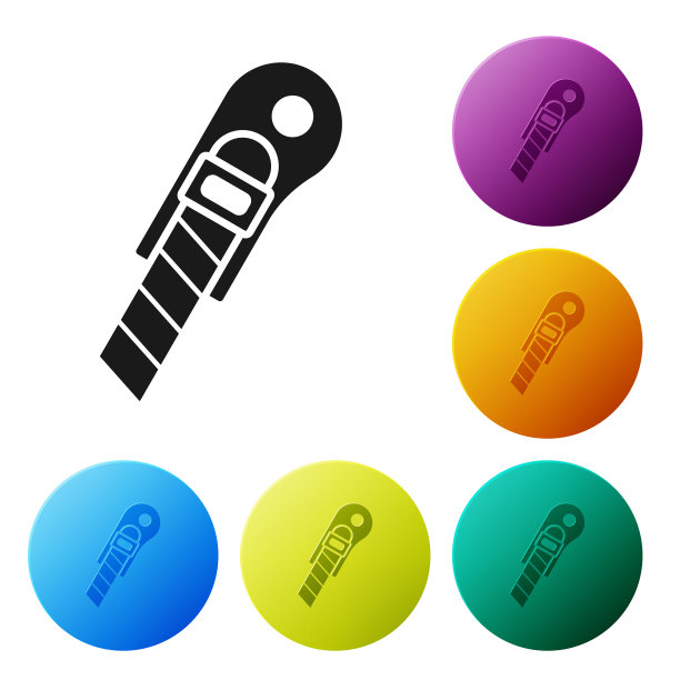 黑色文具刀图标孤立在白色图片下载