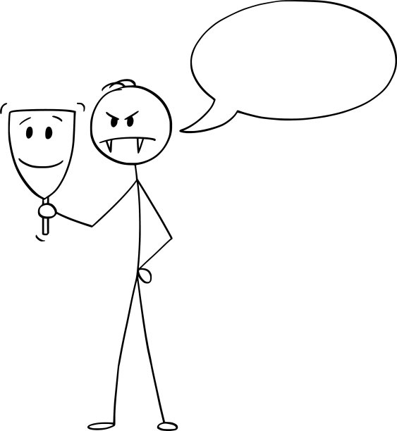 卡通坏人或商人躲在后面图片下载