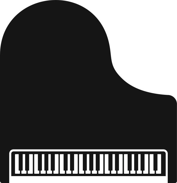 俯视图经典三角钢琴图标简单的风格图片下载