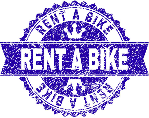 刮有纹路的租自行车印章用的图片下载