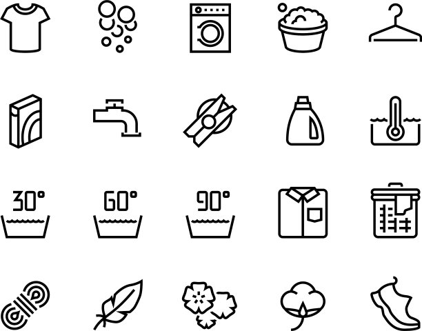 洗衣服系列的图标是干净和脏的t恤图片下载