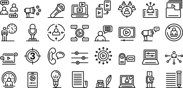 讲故事的图标设置大纲风格图片下载