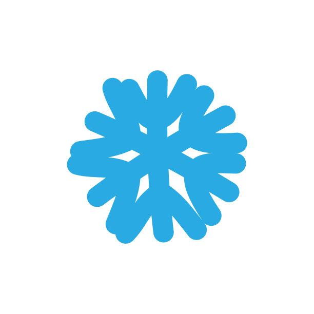 蓝色剪影雪花图标图片下载