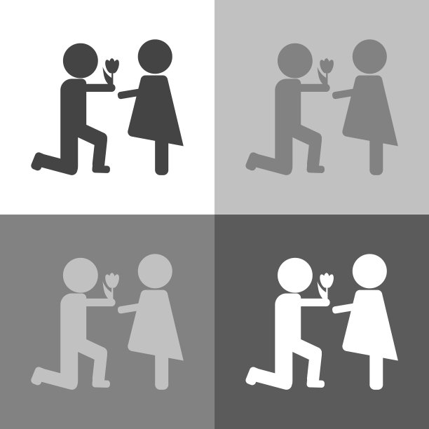 男人送花给女人图标二人图片下载