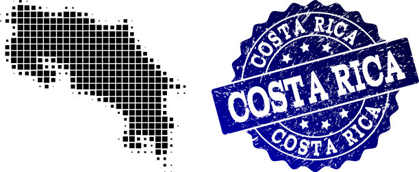 哥斯达黎加的半色调虚点图图片下载