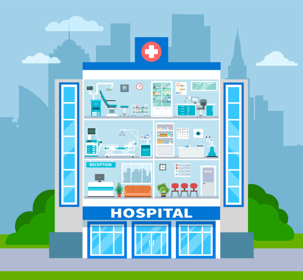 医院科室空无一人，医生办公室候诊图片下载