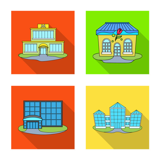 孤立对象超市和建筑标识图片下载