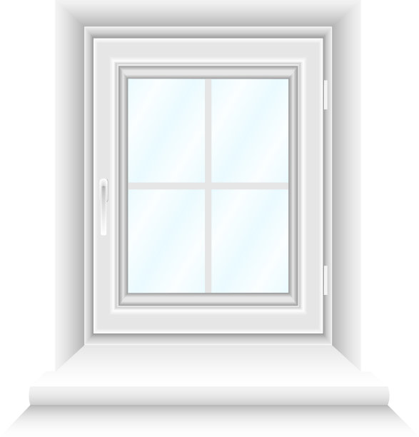 白色简单的窗户与蓝色渐变玻璃图片下载