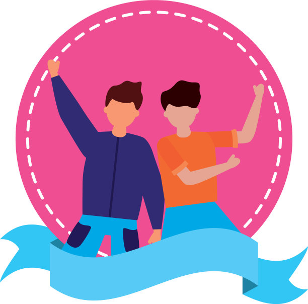 庆祝男人年轻快乐的人物贴纸图片下载