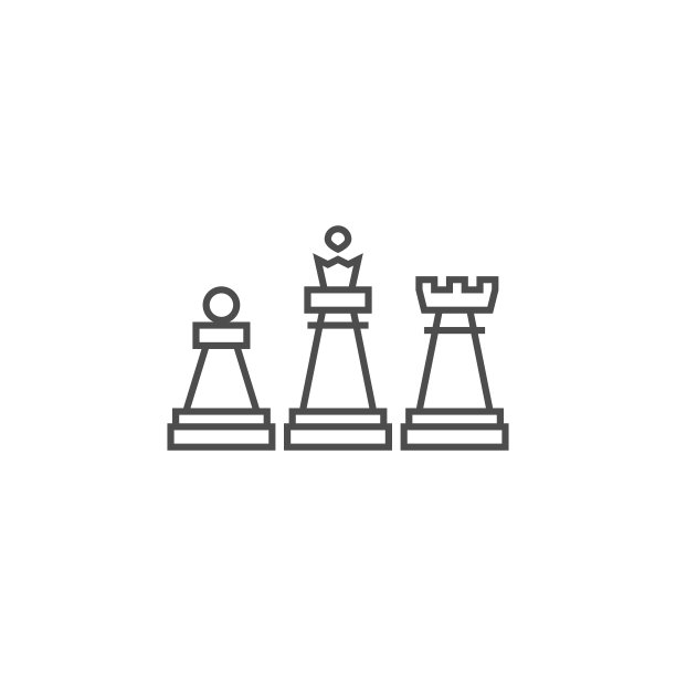国际象棋相关细线图标图片下载