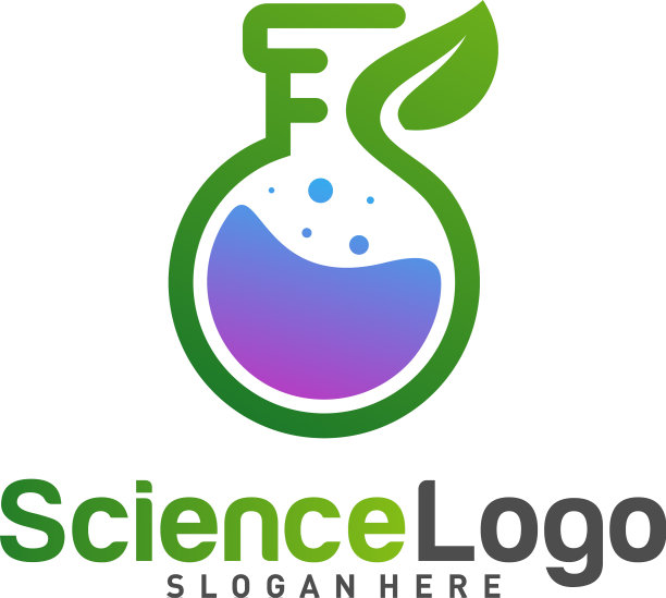 自然实验室标志设计与创意实验室概念图片下载