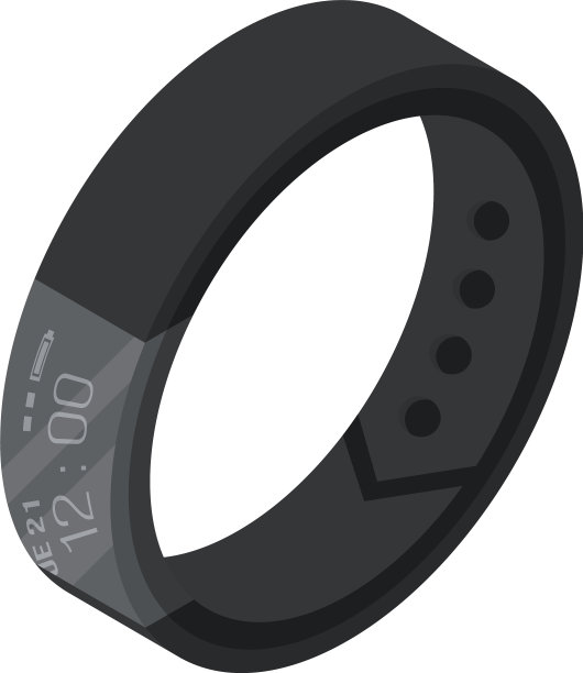 黑色未来智能手环图标等距风格图片下载