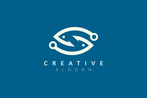 抽象极简的鱼形设计简单的鱼图片下载