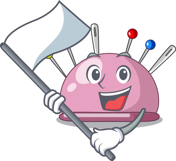 与旗帜针垫，一个卡通别针缝纫图片下载