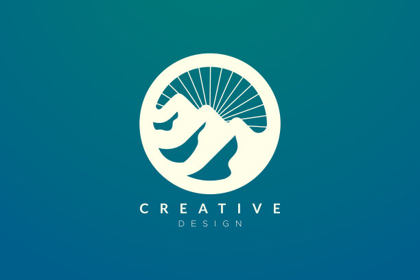 标志设计结合了环山和太阳图片下载
