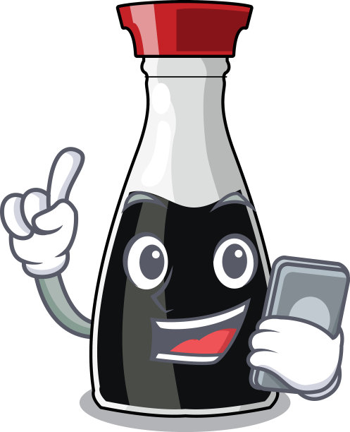 手机酱油装在卡通瓶子里图片下载