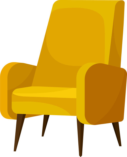 黄色高背椅子图片下载
