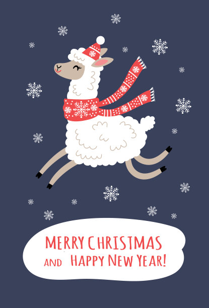 可爱的圣诞节骆驼图片下载