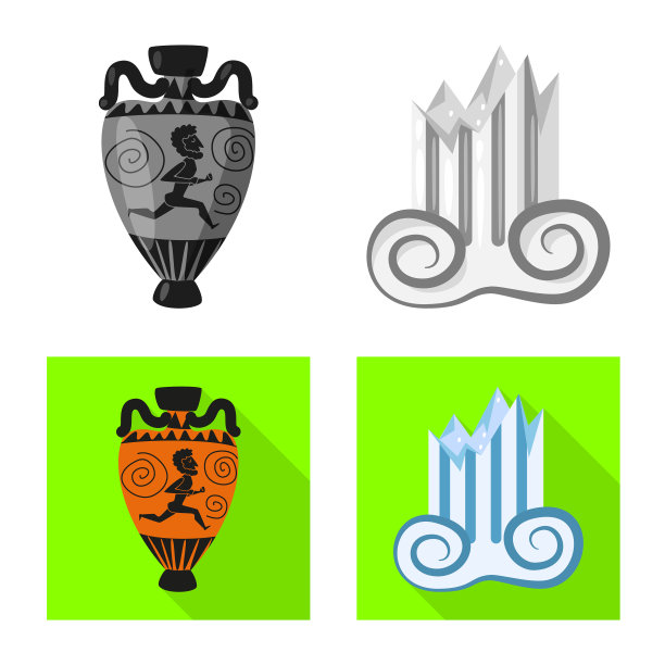 孤立的对象故事和物品标志集图片下载