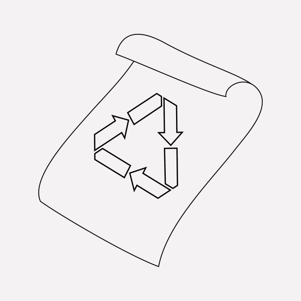 纸张回收图标线条元素图片下载